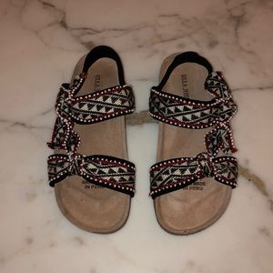 Brand new Ulla Johnson tribal beaded trim sandals